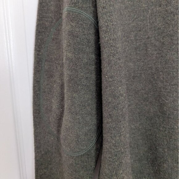 Beretta Lambswool 1/4 Zip Sweater Mens Size XL Dark Green Elbow Patches Pullover - Picture 13 of 16